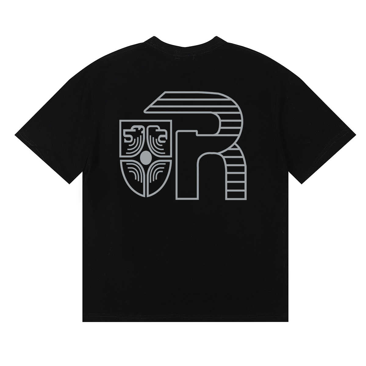 Rhude Banque De Rhude Lion Emblem Graphic Black Short Sleeve T‑Shirt