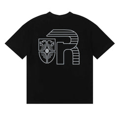 Rhude Banque De Rhude Lion Emblem Graphic Black Short Sleeve T‑Shirt