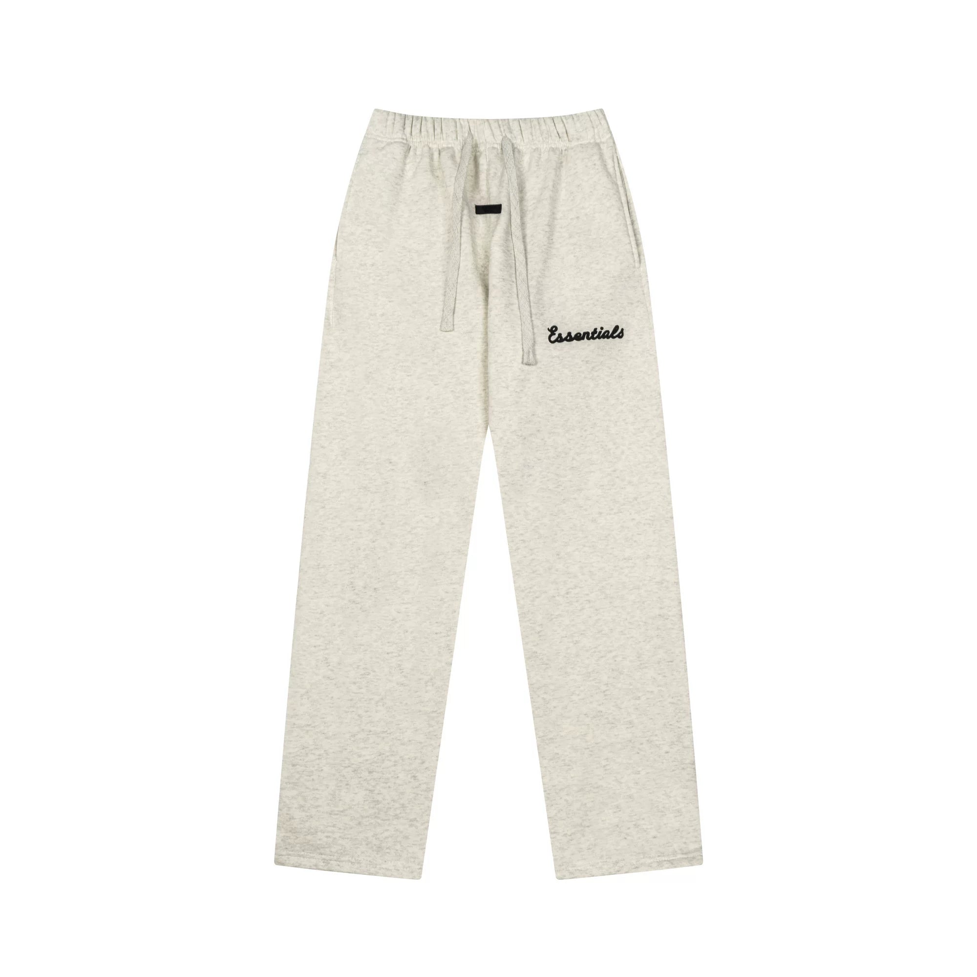 Fog Essentials Oatmeal Heather Straight‑Leg Embroidered Logo Casual Sweatpants