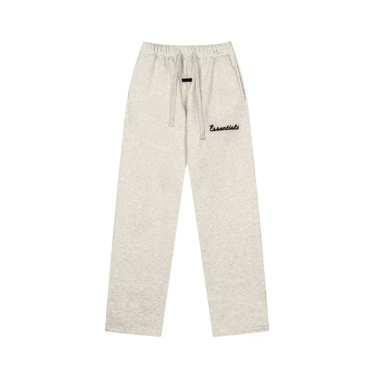Fog Essentials Oatmeal Heather Straight‑Leg Embroidered Logo Casual Sweatpants