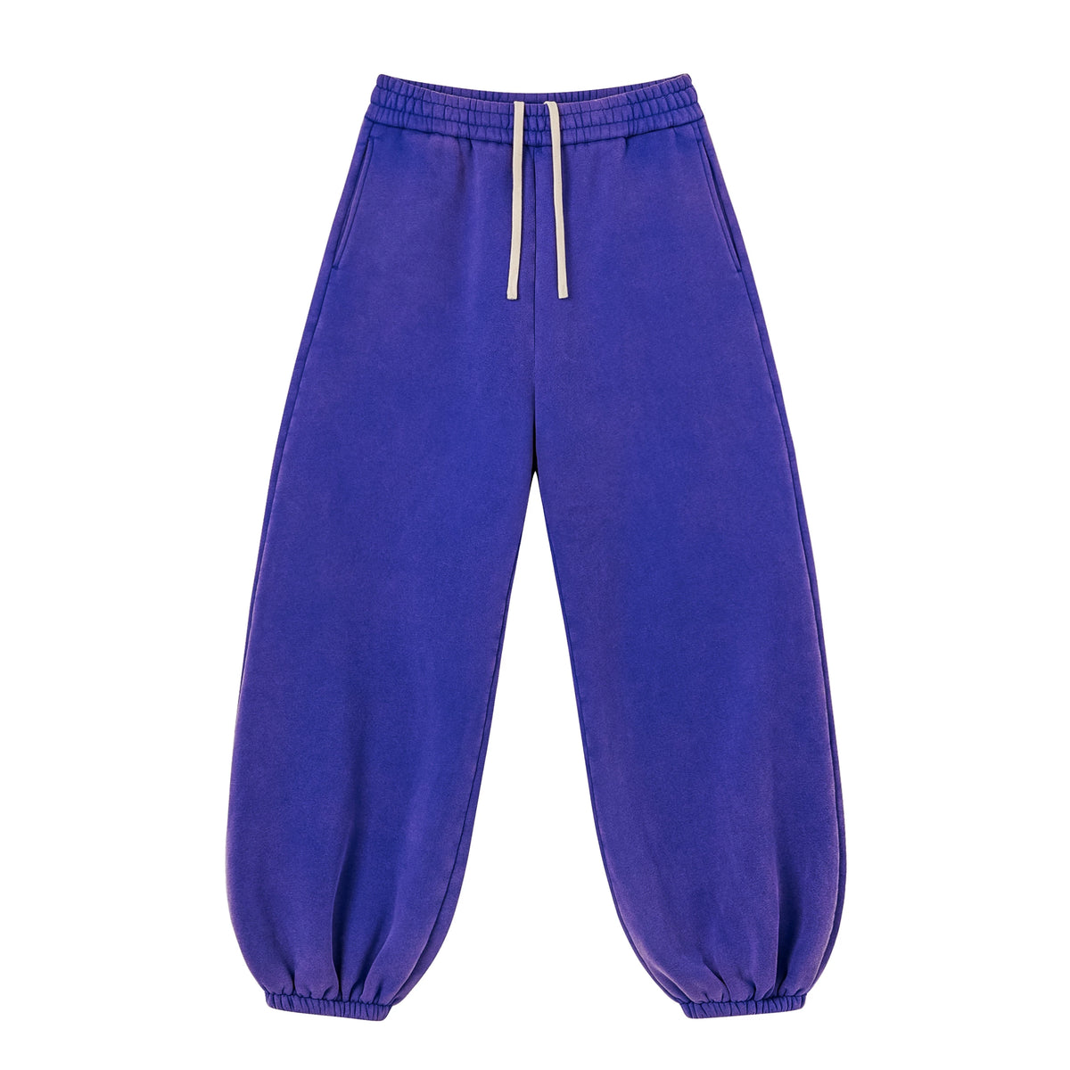 Kanye Purple Bold‑Colored Baggy Balloon‑Leg Sweatpants Drawstring Elastic Cuff Street Pants