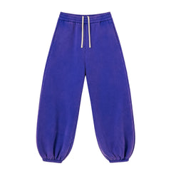 Kanye Purple Bold‑Colored Baggy Balloon‑Leg Sweatpants Drawstring Elastic Cuff Street Pants