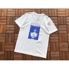 Superme White Blue Portrait Graphic Short‑Sleeve T‑Shirt Street‑Wear Tee