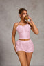 Russian European American Cross border Pajamas Women's Straps Button Ruffle Short Top Shorts Fashion Sexy Home Clothes (2)
