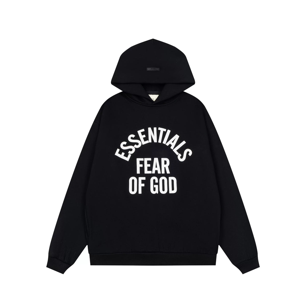 Fog Essentials Classic Black‑White Graphic Print Pullover Hoodie Unisex Street Sweatshirt