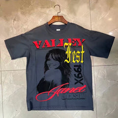 Valleydream Dark Grey Janet Portrait Valley Vintage Graphic T-Shirt