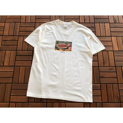 Supreme White Mini Fruit Chest Graphic Short‑Sleeve T‑Shirt Minimal Casual Street Tee