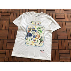 Supreme White Colorful Abstract Art Graphic Short‑Sleeve T‑Shirt Creative Street‑Wear Tee