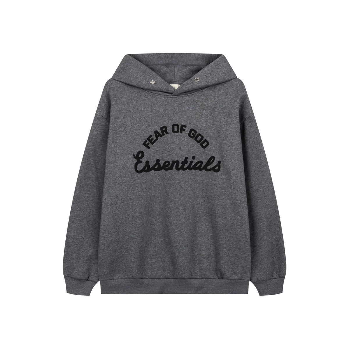 Fog Essentials Dark Heather Grey Oversized Street‑Style Pullover Hoodie