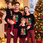 Cross border European and American Christmas autumn/winter parent-child fashion printed contrasting long sleeved pants family two-piece set pajamas