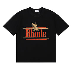 Rhude Eagle Logo Classic Letter Graphic Short Sleeve T-Shirt