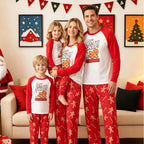 European and American Amazon Christmas Autumn/Winter Parent Child Pajama Printed Fashion Round Neck Long Sleeve Parent Child Home Clothes Set