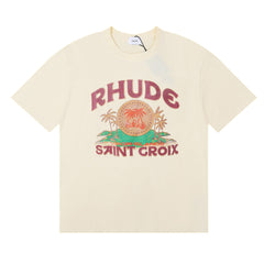 Rhude Saint Croix Virgin Islands Tropical Graphic Short Sleeve T-Shirt
