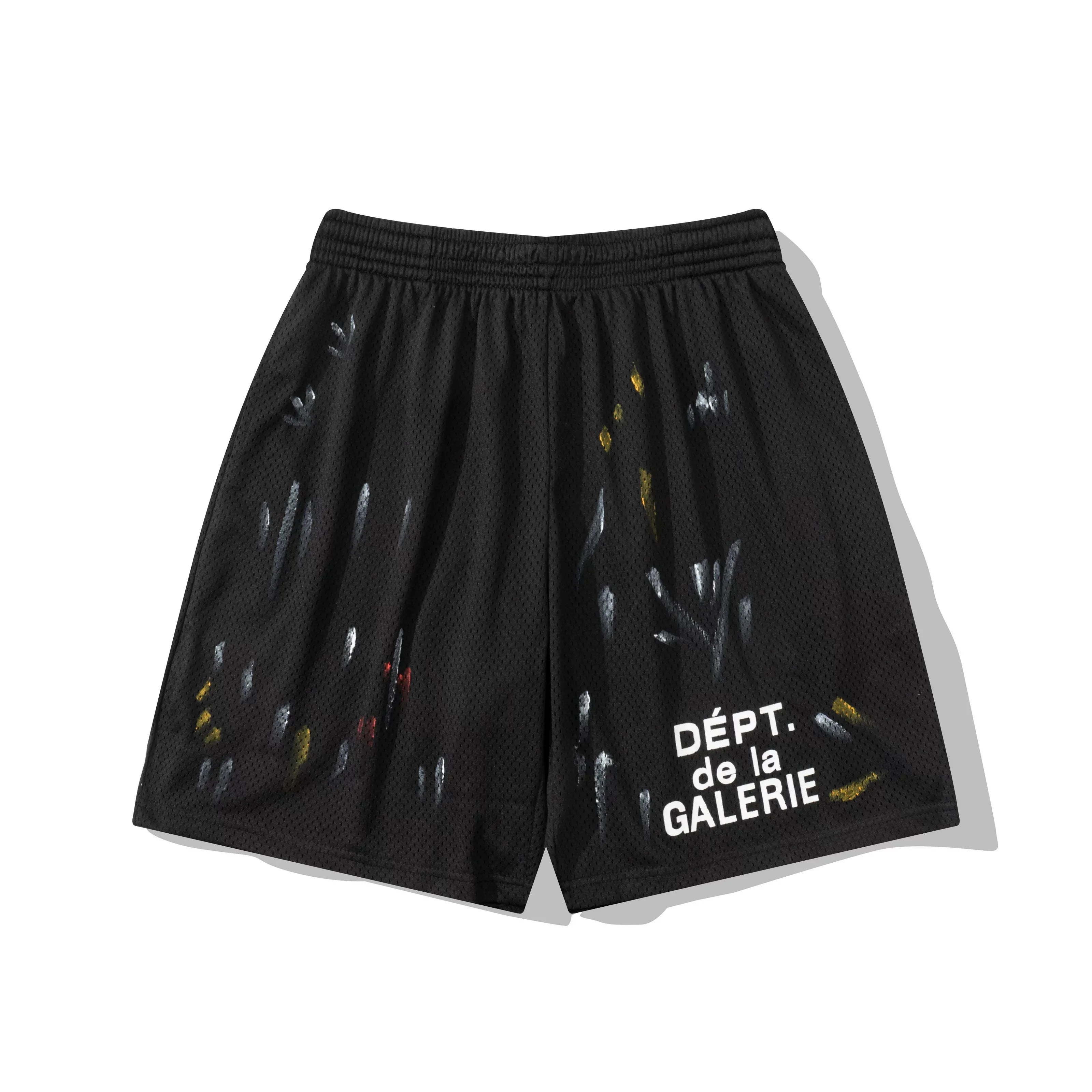 Gallery Dept. Mesh Paint Splatter Athletic Shorts - Black