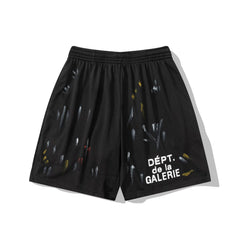Gallery Dept. Mesh Paint Splatter Athletic Shorts - Black