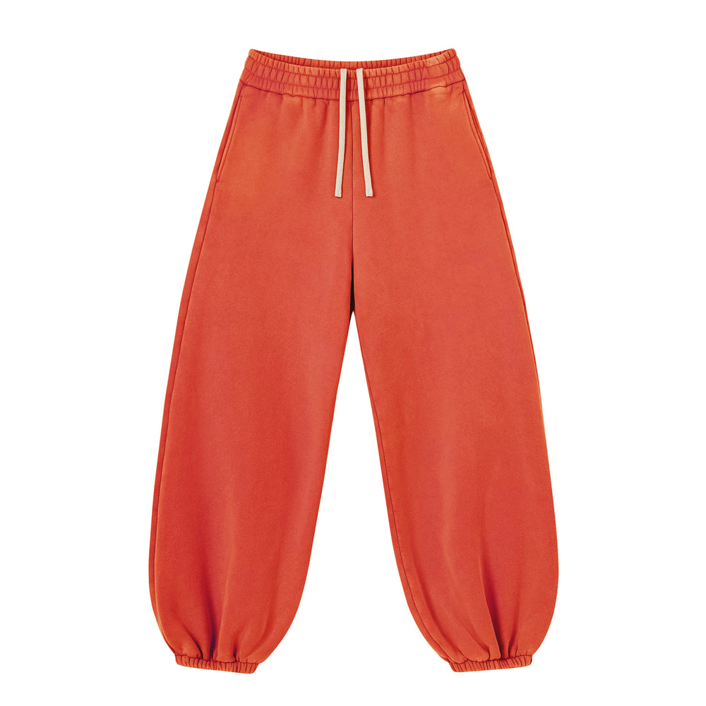 Kanye Orange Washed Oversized Balloon‑Leg Jogger Pants Elastic Cuff Streetwear Sweatpants
