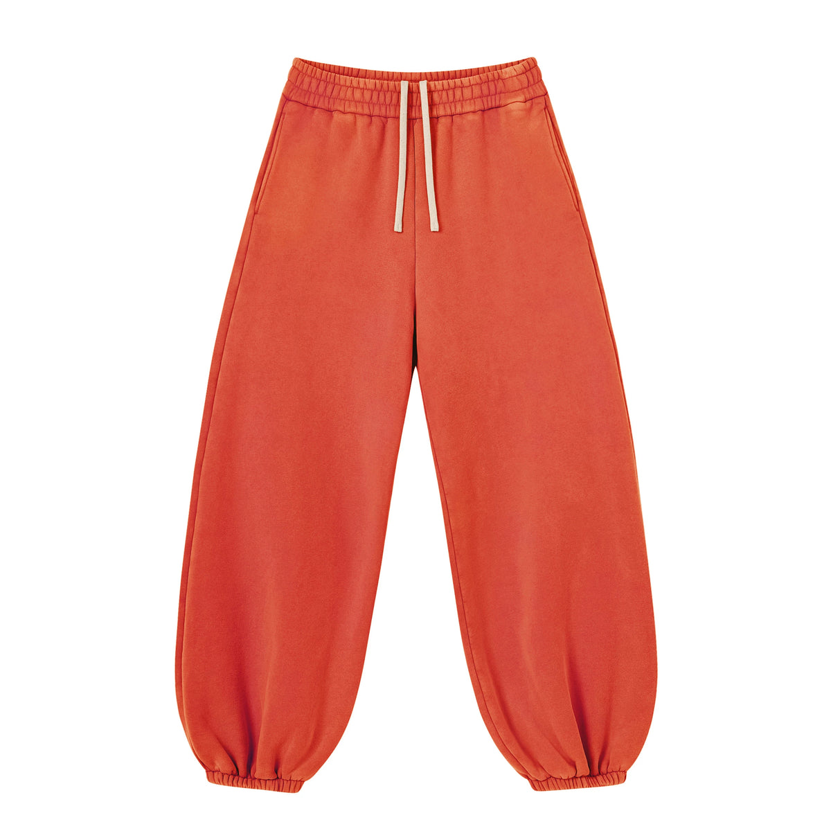 Kanye Orange Washed Oversized Balloon‑Leg Jogger Pants Elastic Cuff Streetwear Sweatpants