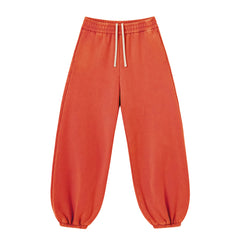 Kanye Orange Washed Oversized Balloon‑Leg Jogger Pants Elastic Cuff Streetwear Sweatpants