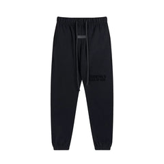 Fog Essentials Black Signature Jogger Pants – Dark Streetwear Loose Fit