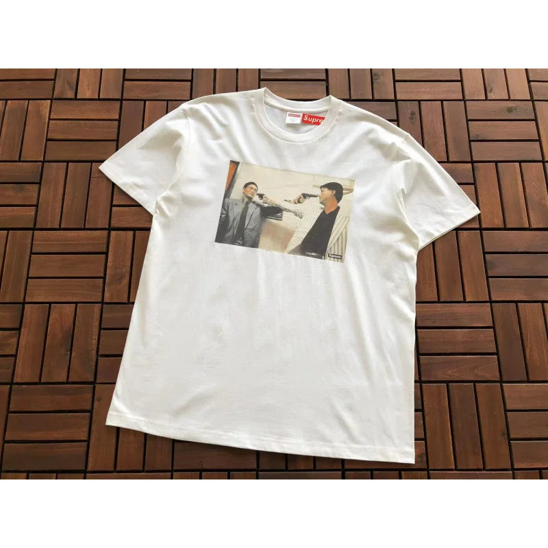 Supreme White Vintage Movie Photo Graphic Short‑Sleeve T‑Shirt Casual Street Top