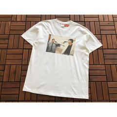 Supreme White Vintage Movie Photo Graphic Short‑Sleeve T‑Shirt Casual Street Top
