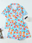 European and American cross-border new cardigans, pajamas, fashionable fruit prints, casual cardigans, short sleeved shorts, home clothes set for women (2)
