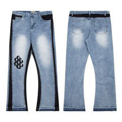 Gallery Dept. Paint Splatter & Logo Distressed Black Denim Jeans
