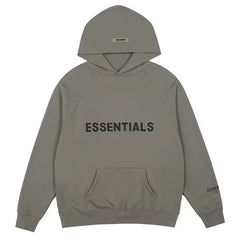 Fog Essentials Dark‑Gray Oversized Pullover Hoodie With Chest Logo Print