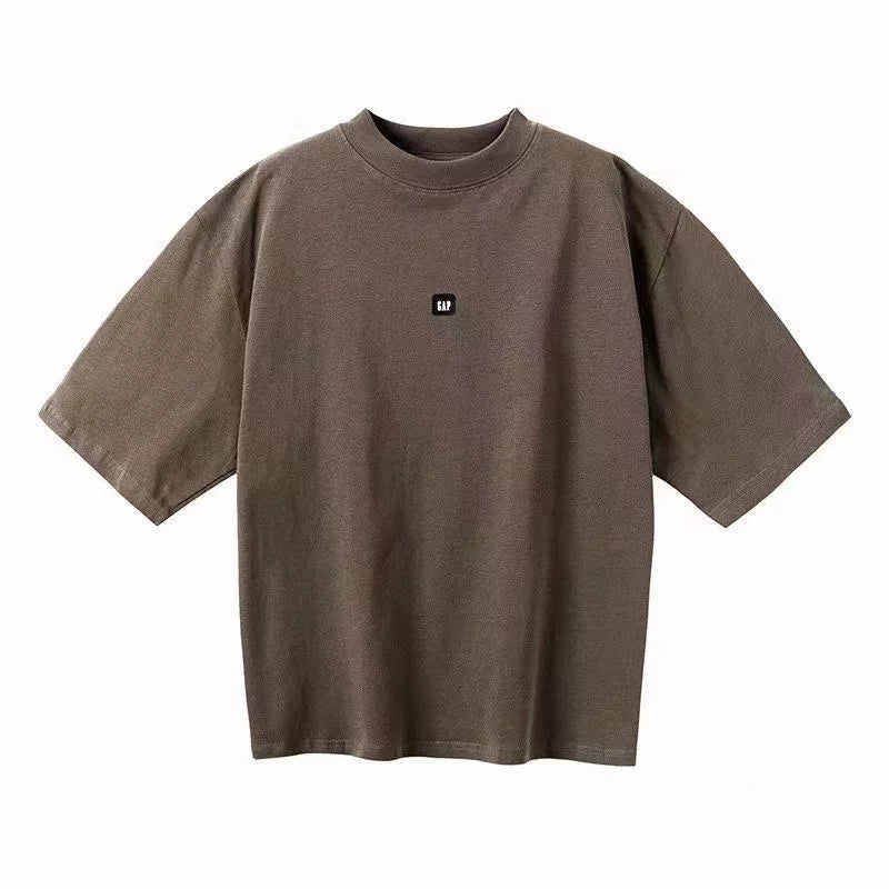 Kanyeyeezy Small Logo Oversized Half‑Sleeve T‑Shirt