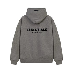 Fog Essentials Classic Logo Dark Heather‑Grey Heavy‑Weight Oversized Pullover Hoodie
