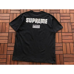Supreme Black White Big Back Logo Short‑Sleeve T‑Shirt Hip‑Hop Graphic Tee