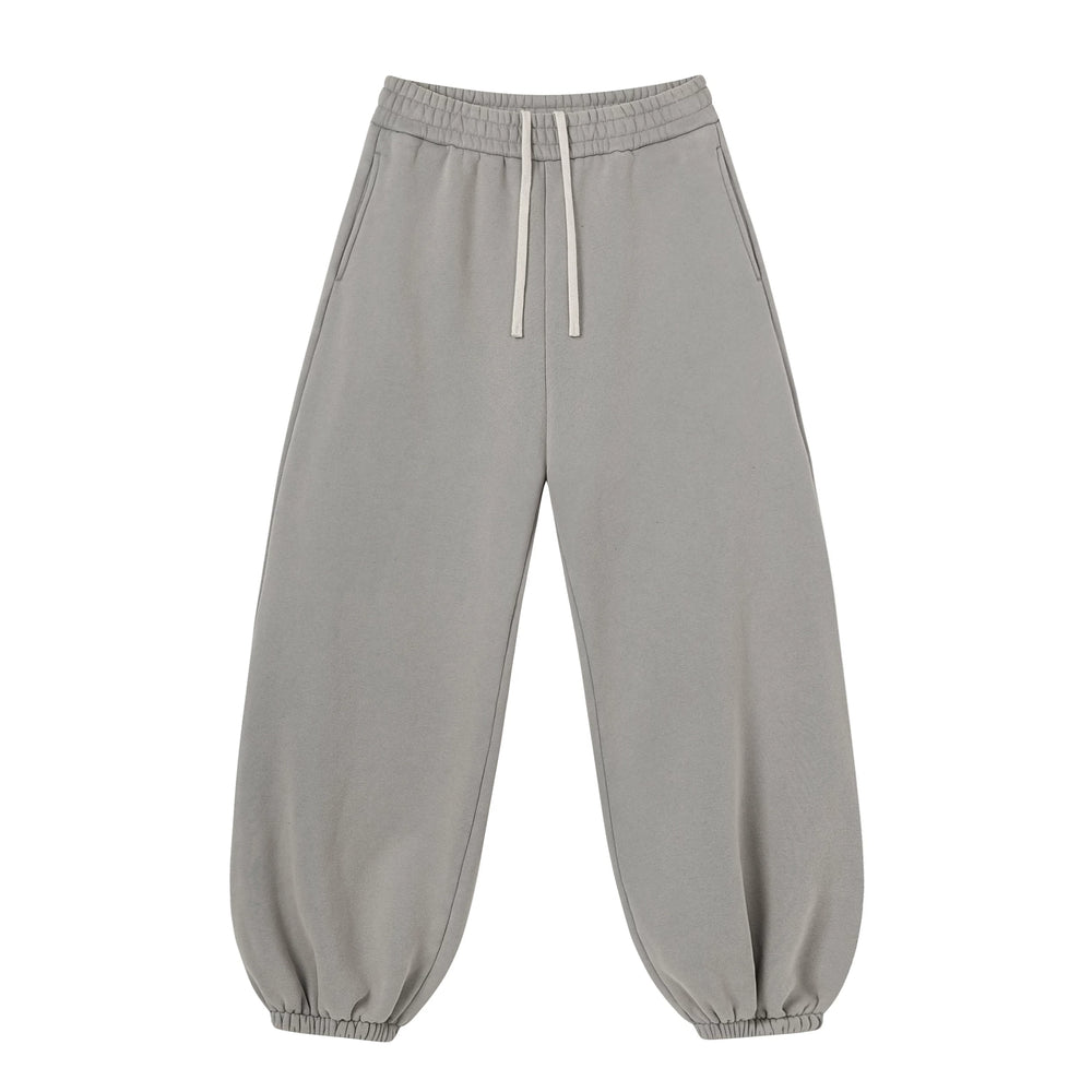 Kanye Light Grey Relaxed Balloon‑Leg Jogger Pants Elastic Waist Streetwear Sweatpants