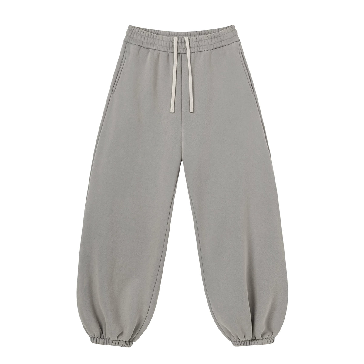 Kanye Light Grey Relaxed Balloon‑Leg Jogger Pants Elastic Waist Streetwear Sweatpants