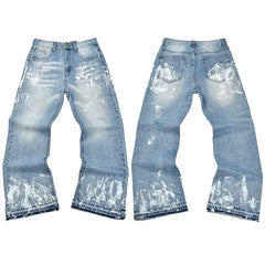 Gallery Dept. Heavy Brushstroke Paint Splatter Light Wash Denim Jeans
