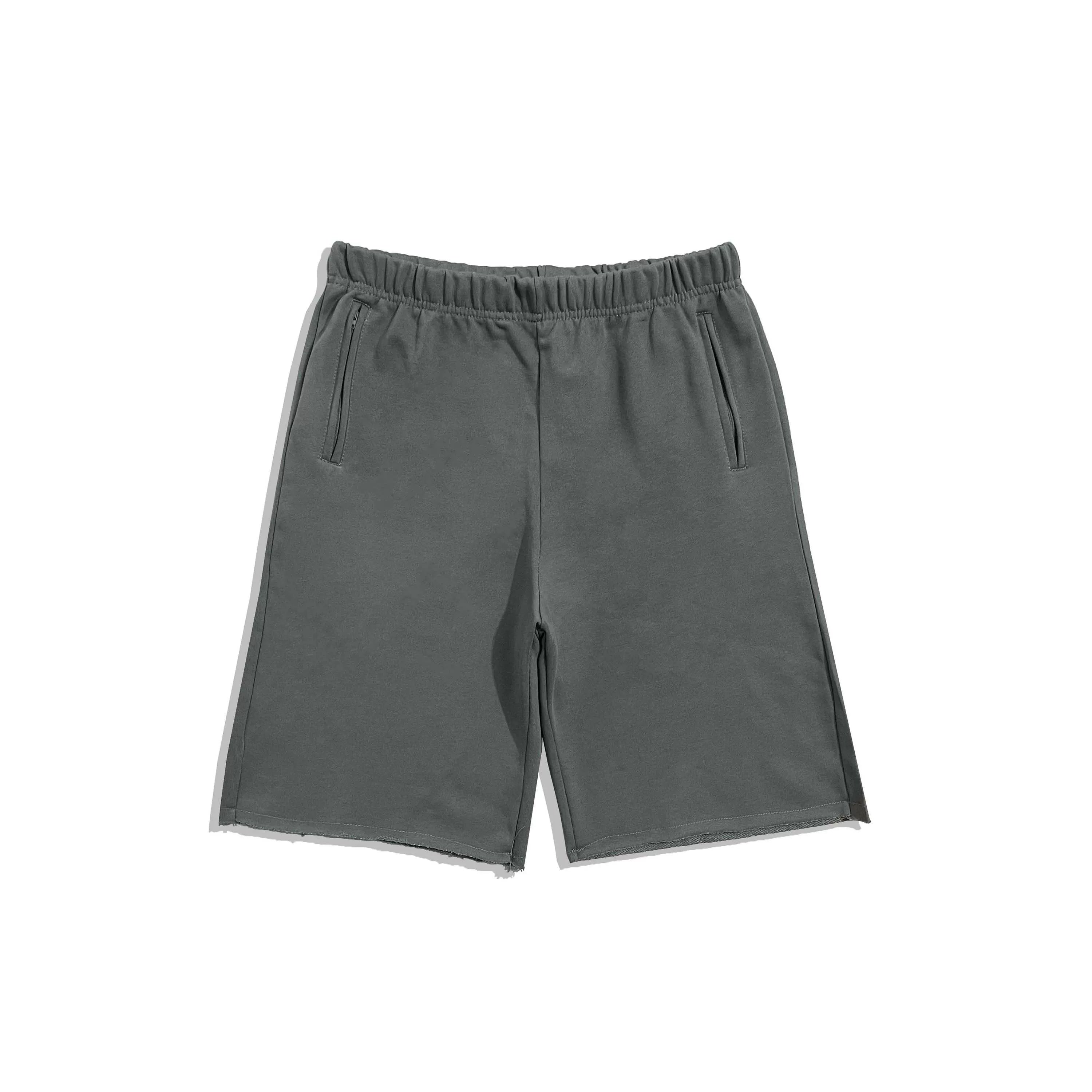 Yeezy Sage Grey Loose‑Fit Knee‑Length Sweat Shorts Elastic Waist Summer Streetwear Shorts