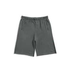 Yeezy Sage Grey Loose‑Fit Knee‑Length Sweat Shorts Elastic Waist Summer Streetwear Shorts