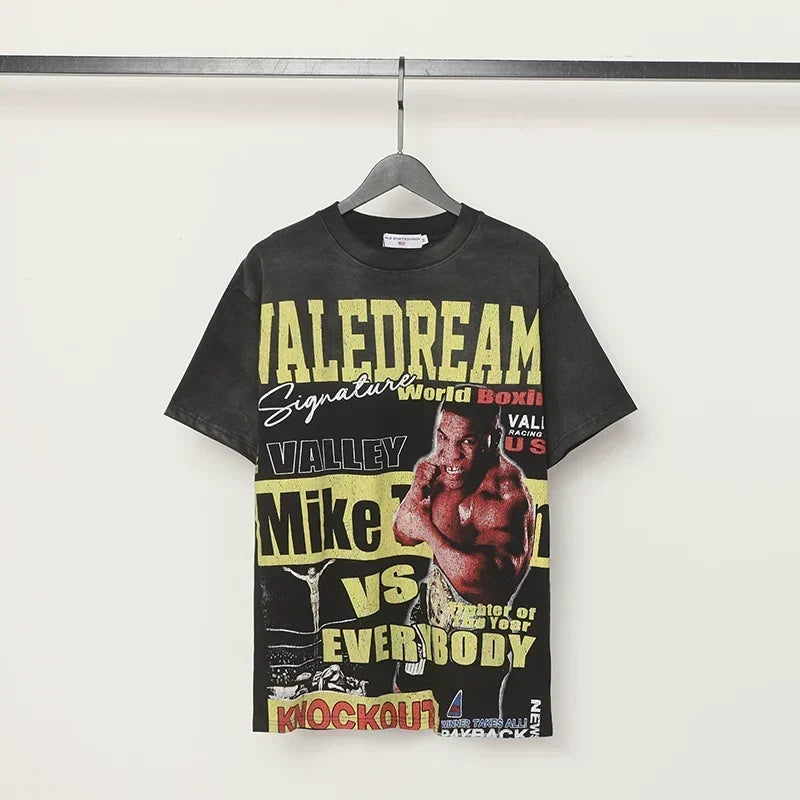 Valleydream Black Valleydream Mike Tyson Vintage Boxing Portrait T-Shirt