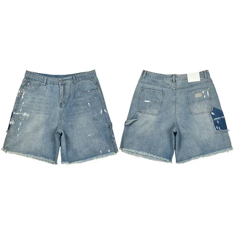 Gallery Dept. Paint Splatter Distressed Denim Shorts