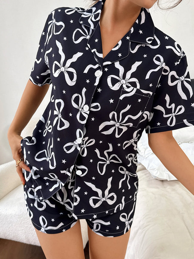 Amazon Cross border Wildberries European and American Women's Fashion Casual Pocket Shirt Sleepwear Home Clothes Set (3) Hover Image