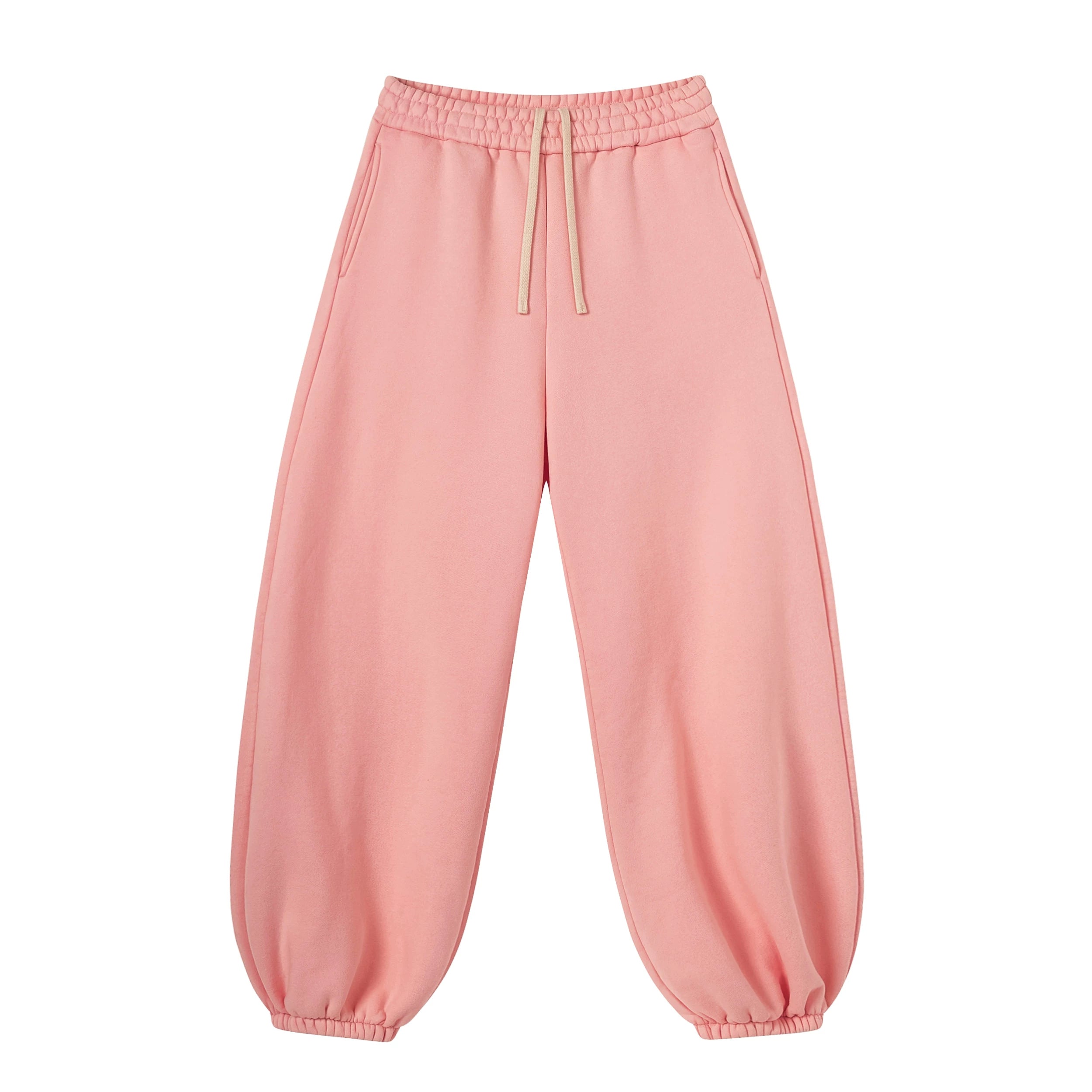 Kanye Pink Washed Balloon‑Leg Jogger Pants Elastic Cuff Loose Streetwear Sweatpants