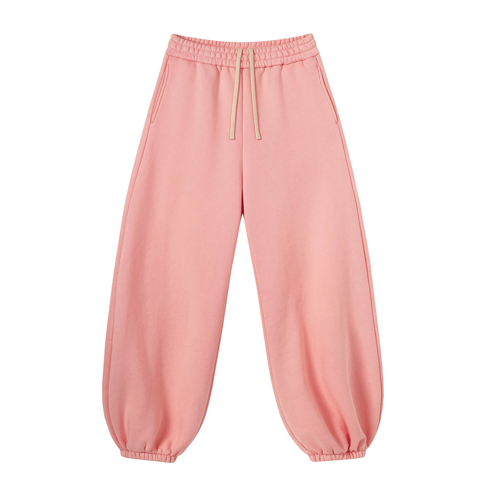 Kanye Pink Washed Balloon‑Leg Jogger Pants Elastic Cuff Loose Streetwear Sweatpants