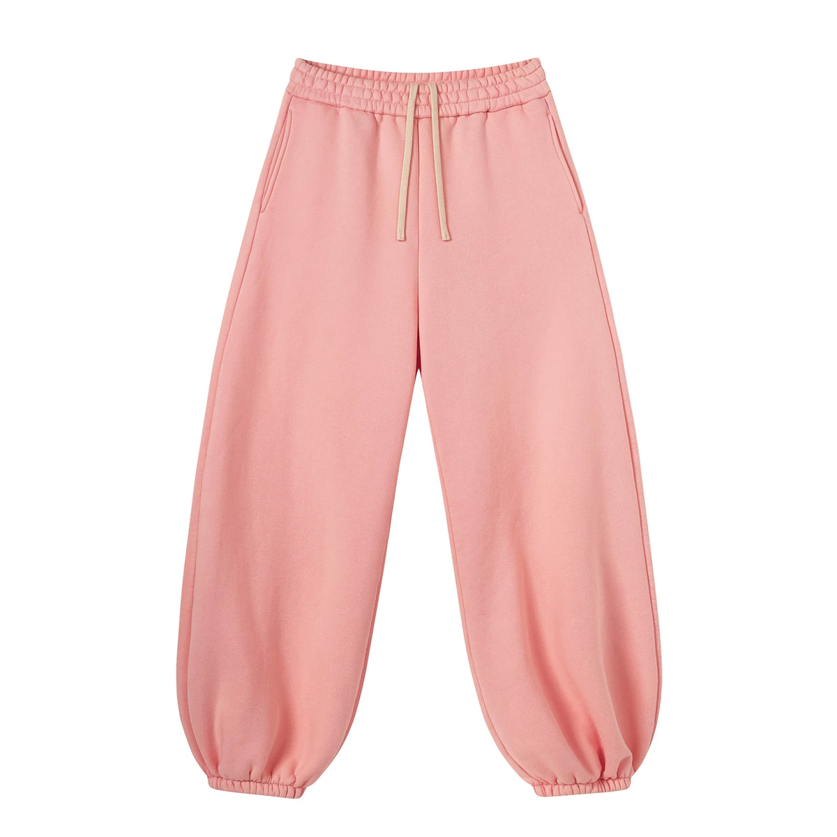 Kanye Pink Washed Balloon‑Leg Jogger Pants Elastic Cuff Loose Streetwear Sweatpants