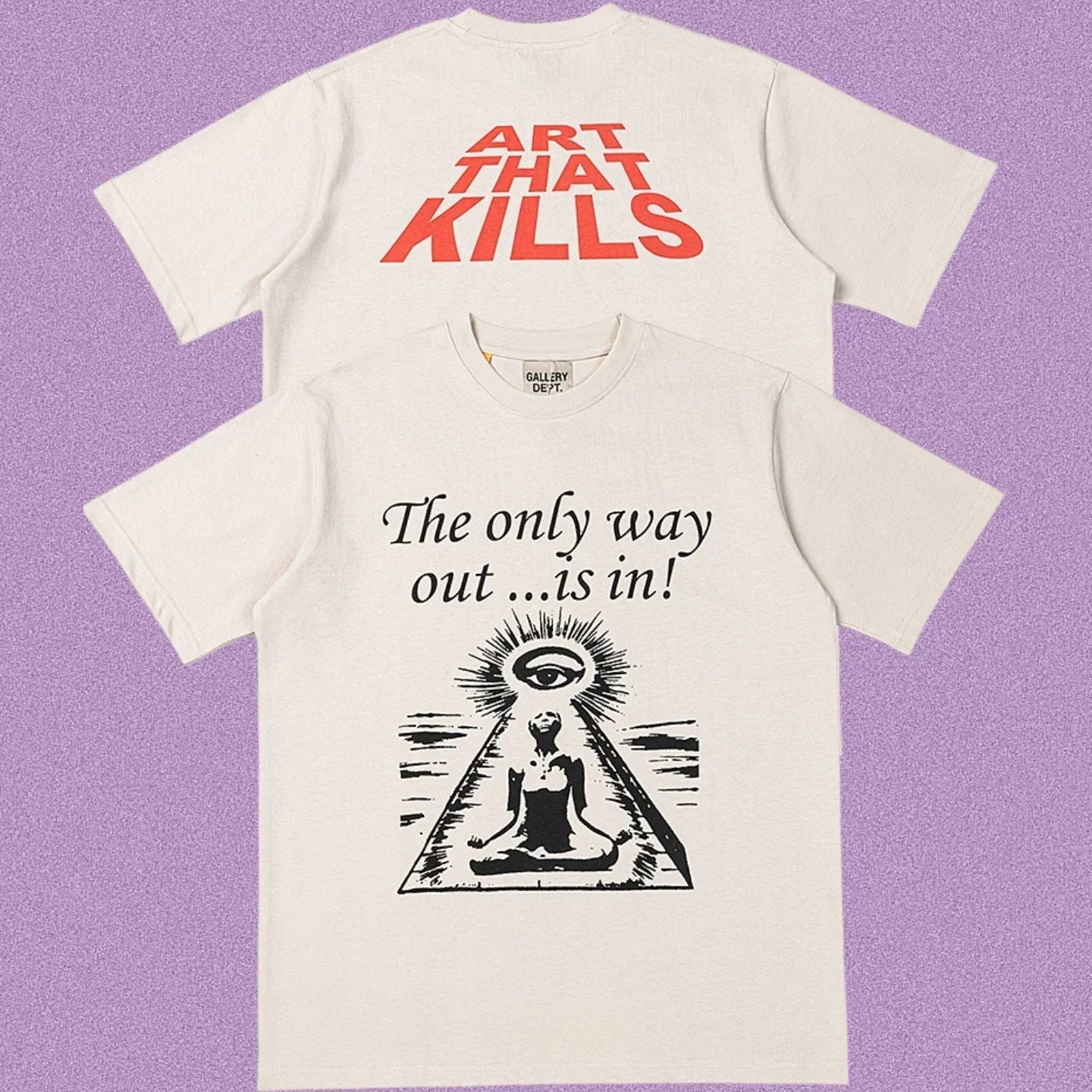 Gallery Dept. Meditation Graphic Short Sleeve T-Shirt - Cream/Red
