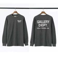 Gallery Dept. Hollywood Logo Long Sleeve T-Shirt - Charcoal Grey