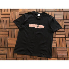 Supreme Black Graffiti Letter Graphic T‑Shirt Hip‑Hop Short‑Sleeve Tee
