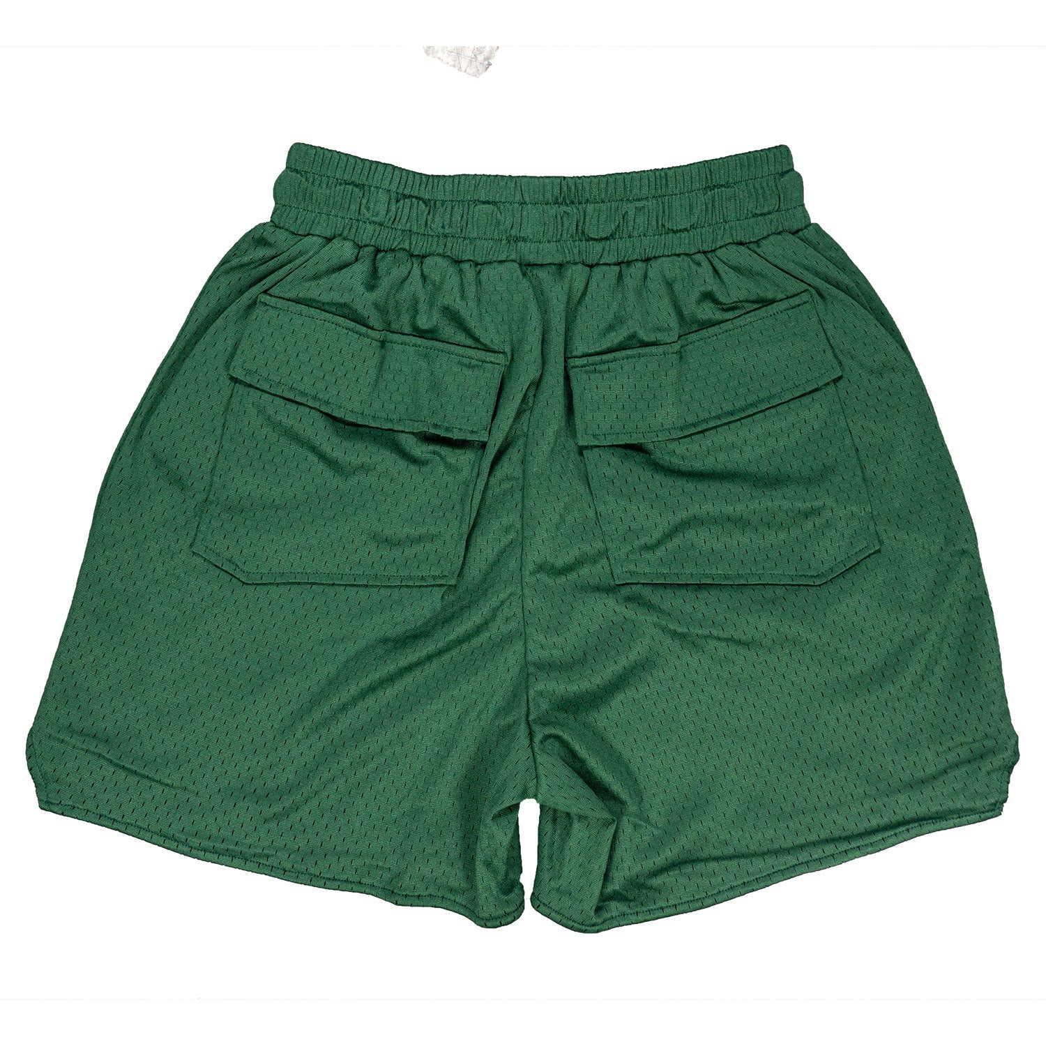 Rhude Large Logo Applique Mesh Streetwear Drawstring Green Shorts