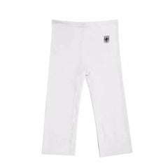 Kanye White Straight‑Leg Elastic‑Waist Casual Sweat Pants