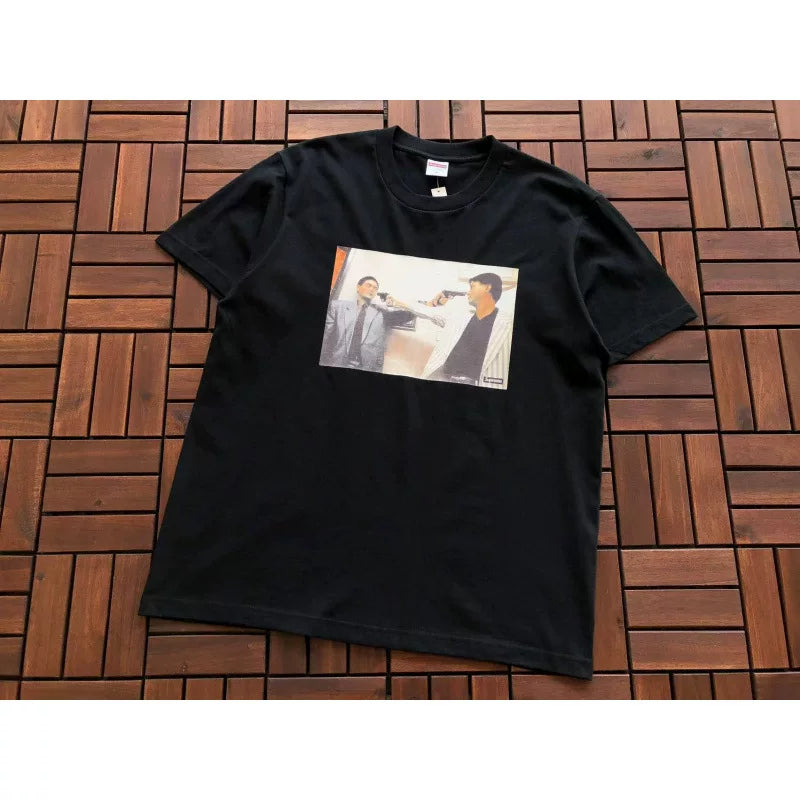 Supreme Black Classic Movie Photo Graphic Short‑Sleeve T‑Shirt Street‑Wear Tee