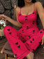 Smooth Heart Sleep Set - Tight Camisole & Piping Edge Trousers