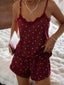 Romantic Navy Two-Piece Sleepwear - Ditsy Heart Print Loungewear Shorts Set